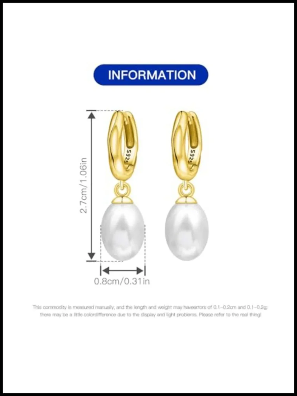 18K Gold Plated Sterling Silver Dangle Earrings Hypoallergenic Cubic Zirconia